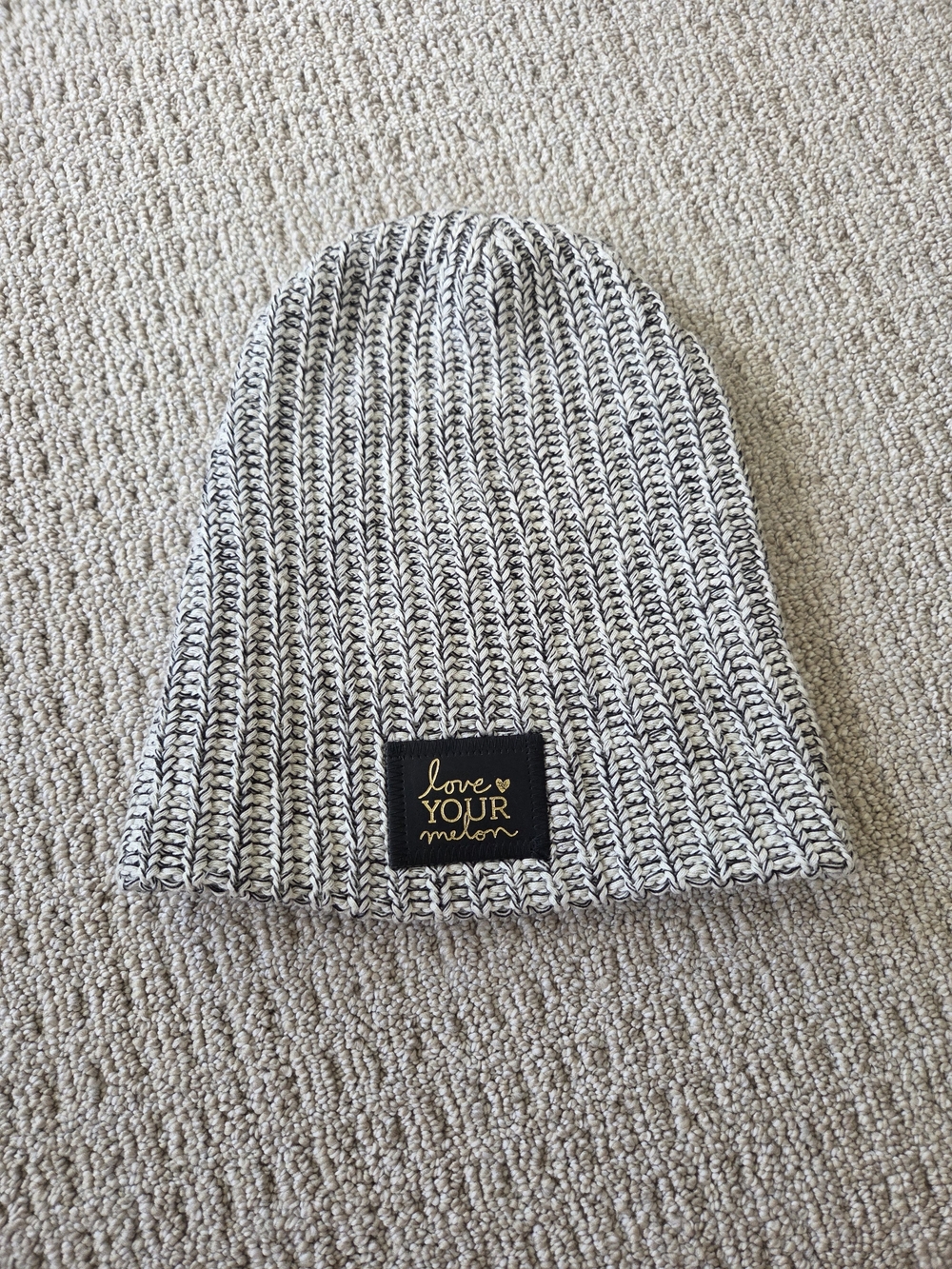 Love Your Melon Black & White Marled Knit Beanie